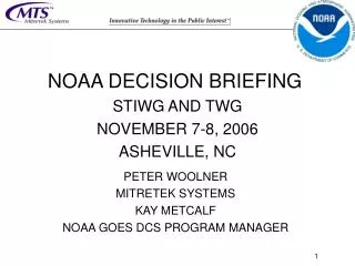 NOAA DECISION BRIEFING