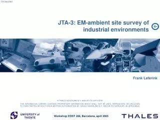 JTA-3: EM-ambient site survey of industrial environments
