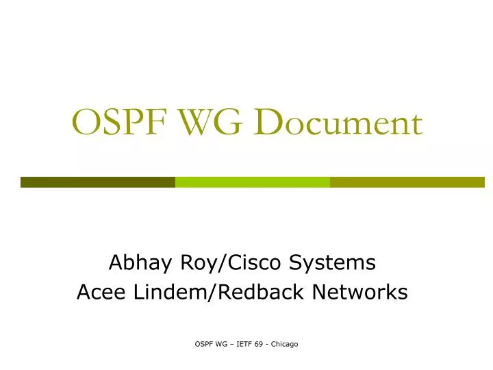 ospf wg document