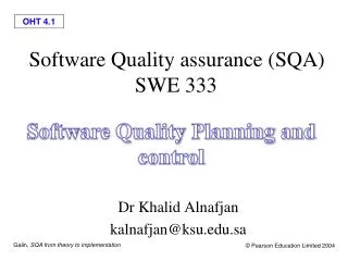 Software Quality assurance (SQA) SWE 333