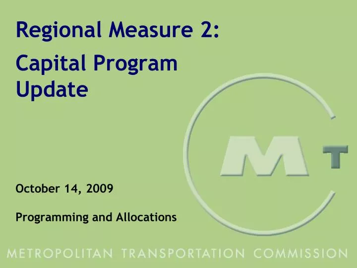 regional measure 2 capital program update