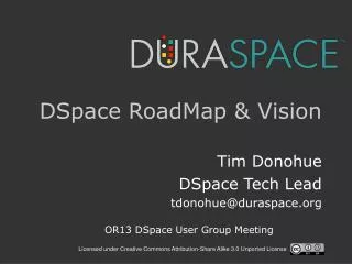 DSpace RoadMap &amp; Vision