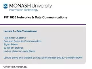 FIT 1005 Networks &amp; Data Communications