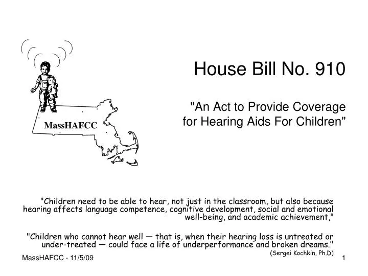 house bill no 910 an act to provide coverage for hearing aids for children