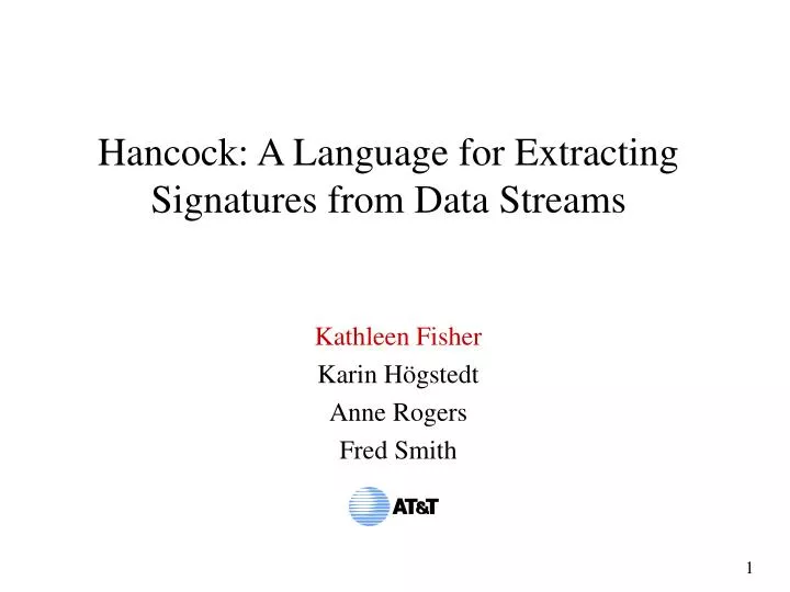 hancock a language for extracting signatures from data streams