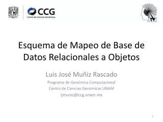 esquema de mapeo de base de datos relacionales a objetos