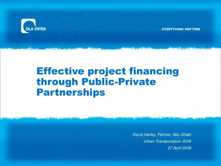 effective project financing through public private partnerships