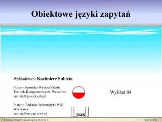 obiektowe j zyki zapyta