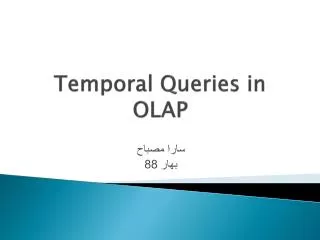temporal queries in olap