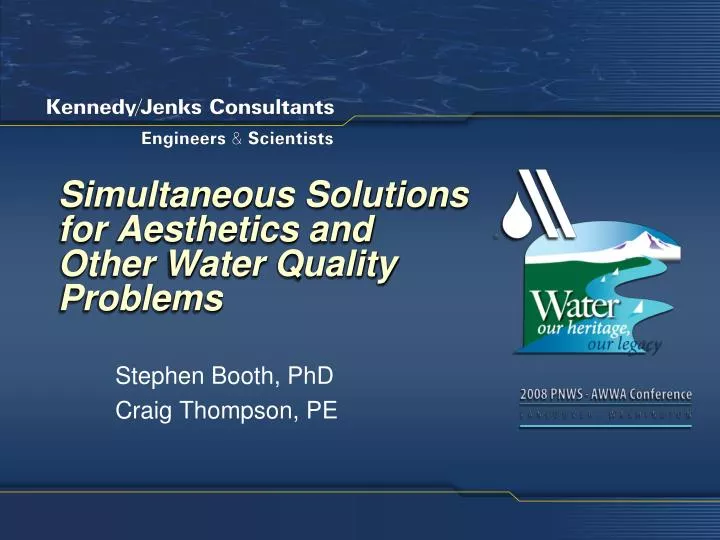 simultaneous solutions for aesthetics and other water quality problems