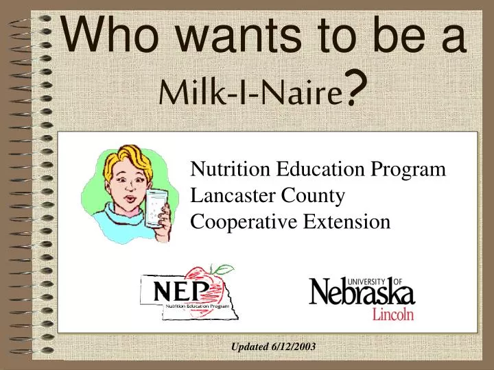 who wants to be a milk i naire