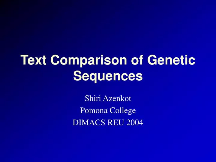 text comparison of genetic sequences