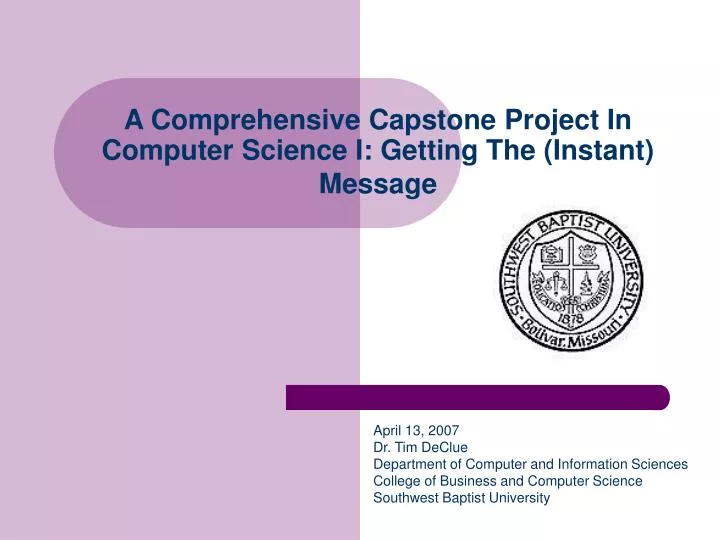 a comprehensive capstone project in computer science i getting the instant message