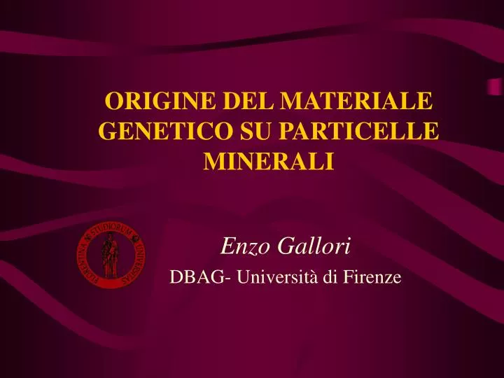 origine del materiale genetico su particelle minerali