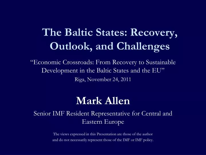 the baltic states recovery outlook and challenges