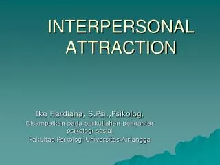 interpersonal attraction