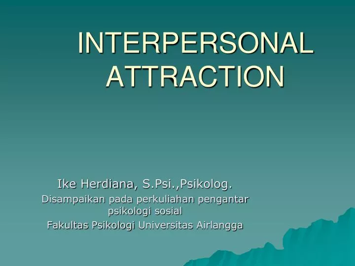 interpersonal attraction