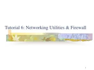 Tutorial 6: Networking Utilities &amp; Firewall