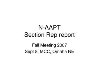 N-AAPT Section Rep report