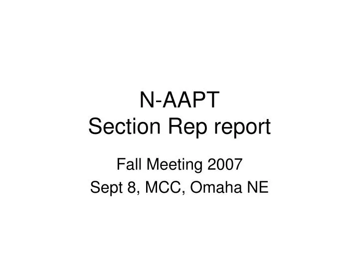 n aapt section rep report