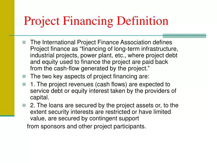 project financing definition