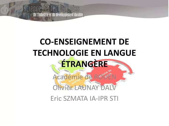 co enseignement de technologie en langue trang re