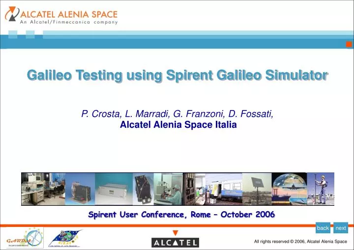 galileo testing using spirent galileo simulator