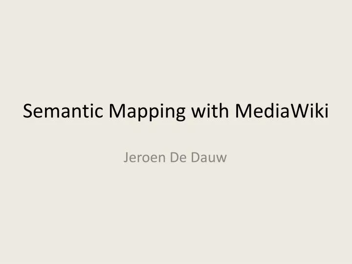 semantic mapping with mediawiki