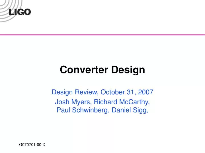converter design
