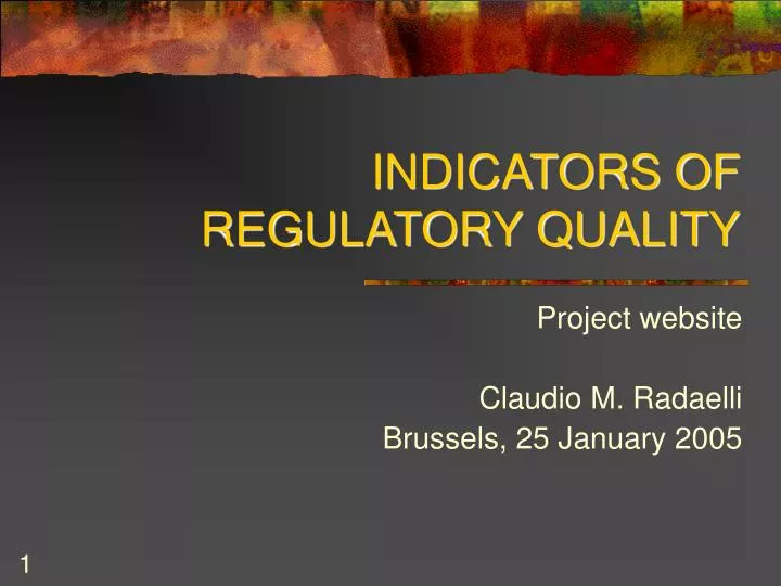 indicators of regulatory quality