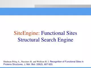 SiteEngine: Functional Sites Structural Search Engine