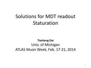Solutions for MDT readout Staturation