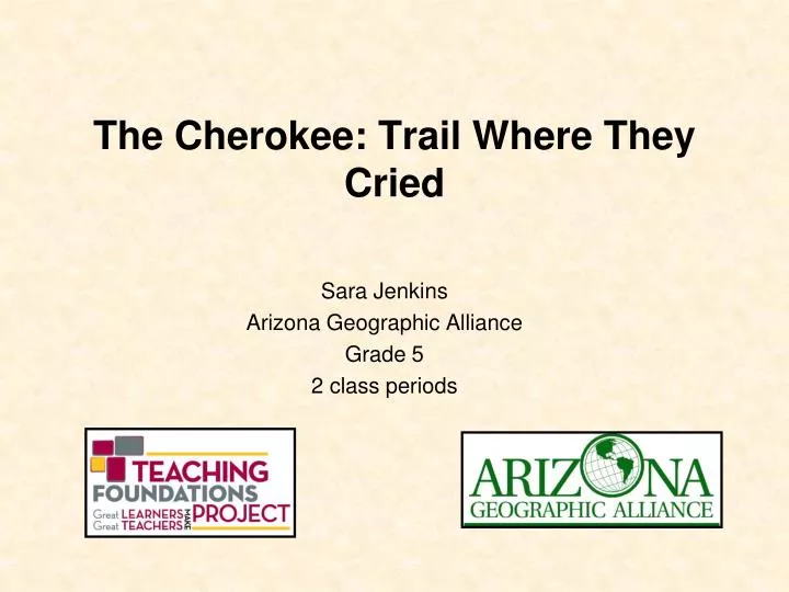 the cherokee trail where they cried