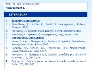 prof ing j n porvazn k csc management i