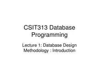 CSIT313 Database Programming