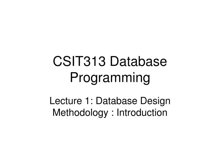 csit313 database programming