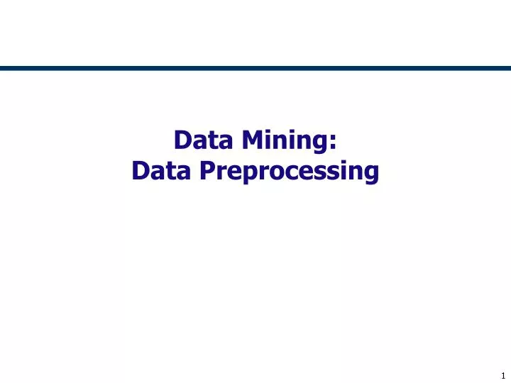 data mining data preprocessing