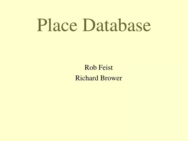 place database