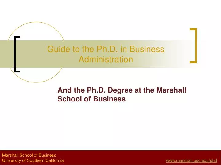 guide to the ph d in business administration