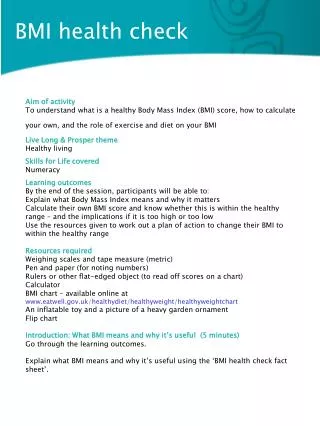BMI health check