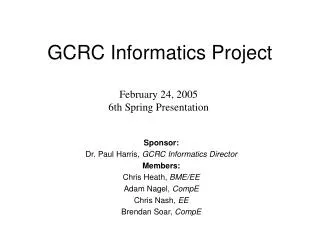 GCRC Informatics Project