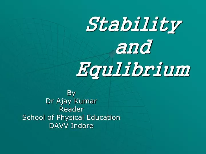 stability and equlibrium