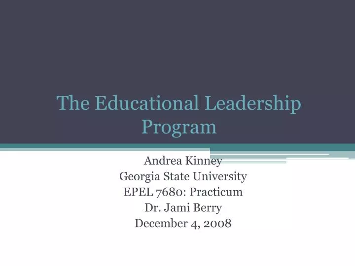 the educational leadership program