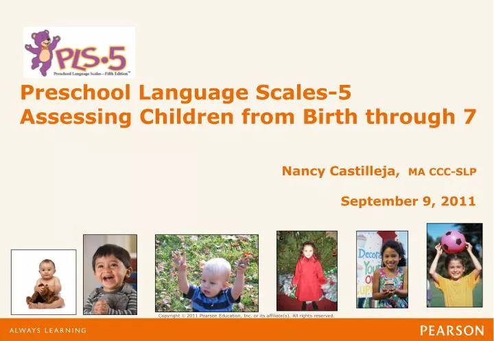 preschool language scales 5 assessing children from birth through 7