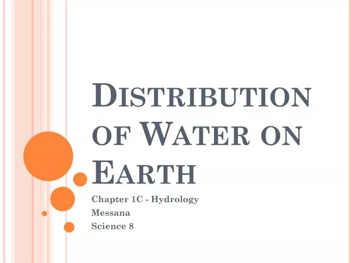 distribution of water on earth