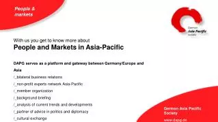 DAPG serves as a platform and gateway between Germany/Europe and Asia