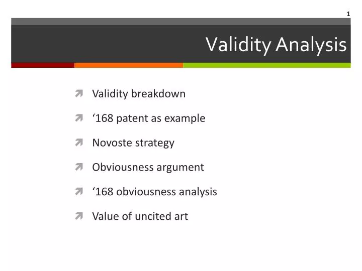 validity analysis