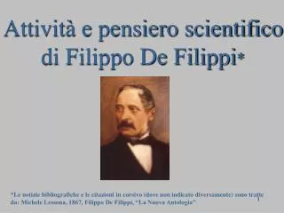 attivit e pensiero scientifico di filippo de filippi