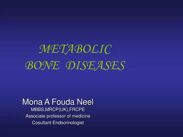 metabolic bone diseases