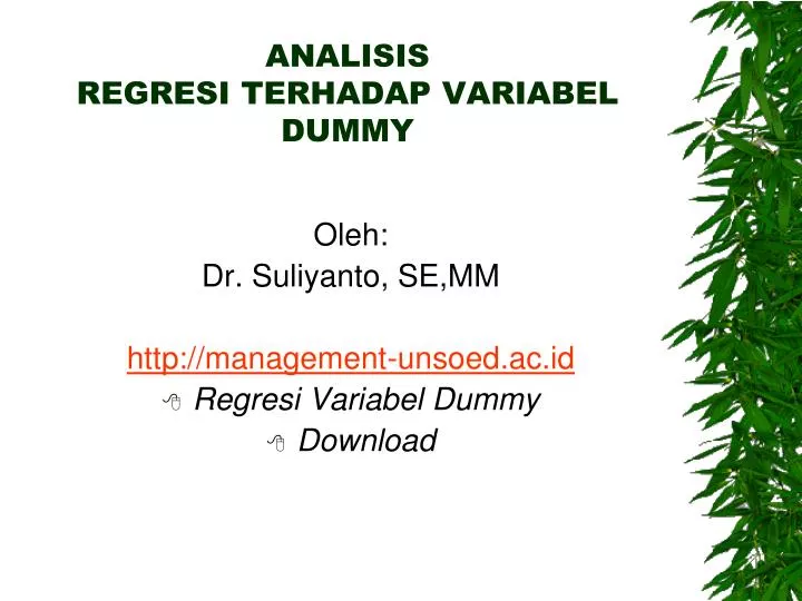 analisis regresi terhadap variabel dummy